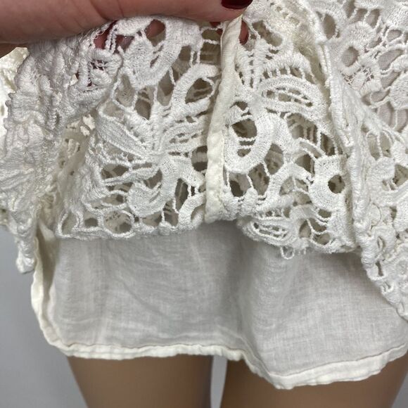 Lucky Brand Cotton Ivory Color Crochet Top Size M - Picture 5 of 10